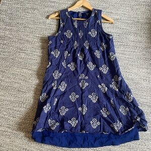Madewell paisley and gingham print dress purple and blue size small